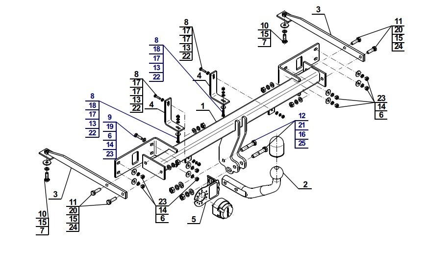 Swan Neck Tow Bar For FIAT Panda III 5D (2012) & NO ELECTRICS F114 eBay