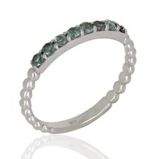 Engagement Eternity Ring, Gemstone Ring, Wedding Band Ring, Blue Topaz Ring
