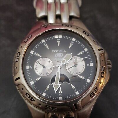 Fossil Blue Moon Phase Mens 42mm Quartz Watch BQ9135 Black Fossil Blue Moon Phase Mens 42mm Quartz Watch BQ9135 Black