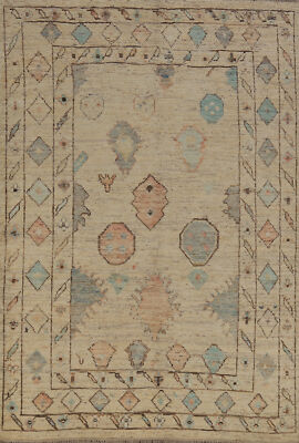 Vegetable Dye Handmade Oushak Turkish Living Room Area Rug Wool Carpet 6x8 ft