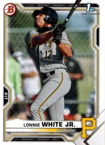 Lonnie White Jr. Pittsburgh Pirates 2021 Bowman Draft 1st Bowman Card