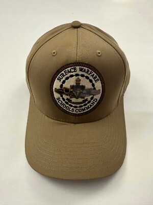 The Corps Surface Warfare Schools Command Logo Beige Baseball Cap Hat One Size