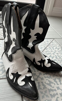 EUC Vintage Circle S Black White Women Western Cowboy Ankle