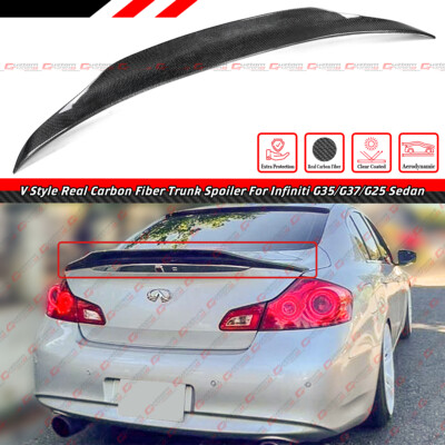 FOR 07-15 G35 G37 G25 SEDAN CARBON FIBER R STYLE HIGHKICK DUCKBILL TRUNK SPOILER