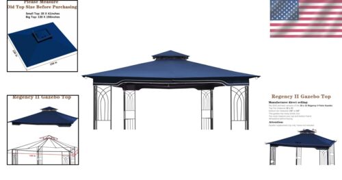 Upgrade Your Patio with Our 10 x 12 Navy Blue Gazebo Replacement Canopy - Picture 2 of 9