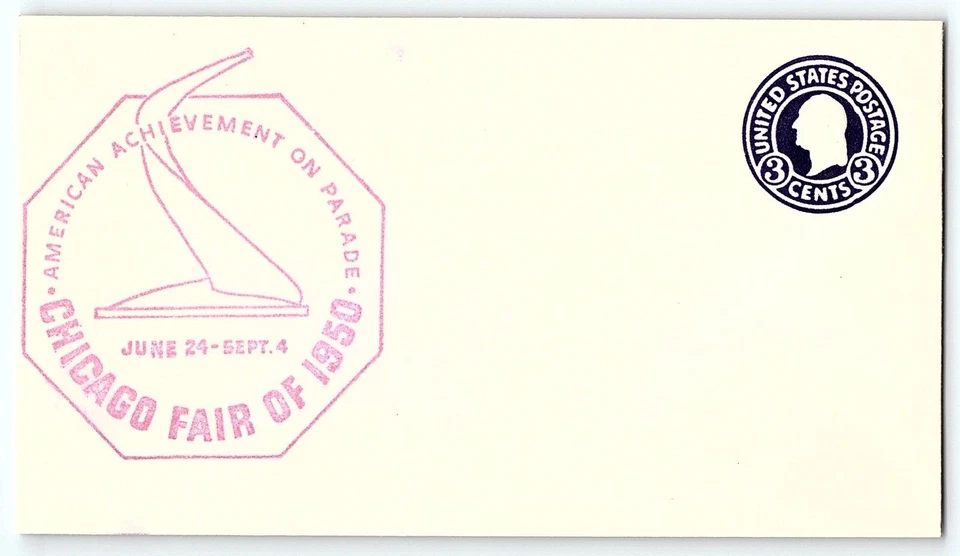1950 CHICAGO FAIR OF 1950 FIRST DAY COVER AMERICAN ACHIEVEMENT ON PARADE Z787 - Image 2 of 3