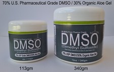 70 DMSO 30 Aloe Vera Gel 99.995 USP grade Dimethyl Sulfoxide gel/cream
