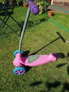 pink and blue scooter