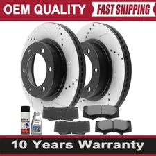 For Toyota Tacoma 4Runner FJ Cruiser Front Drilled Disc Rotors Brake Pads 6 LUGS