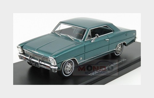 1:43 Neoscale Chevrolet Nova Ss Hard-Top Closed 1966 Green Met NEO47235 Modellin