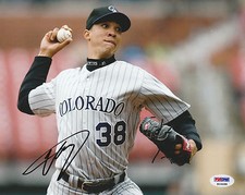 UBALDO JIMENEZ SIGNED AUTO'D 8X10 PHOTO PSA/DNA COA ROCKIES BALTIMORE ORIOLES