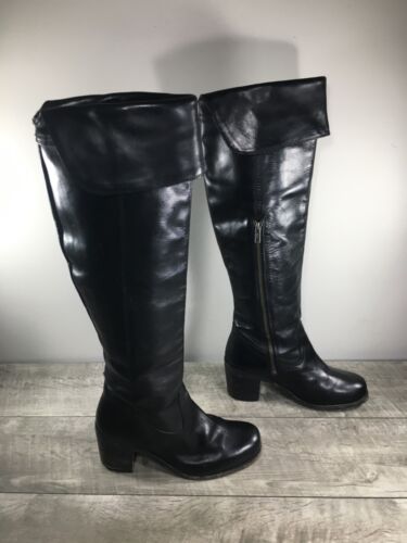 Frye Womens #75425 Kendall Black Leather OTK Over the Knee Engineer Boots Size 7 - Picture 1 of 10