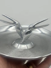 1960's Ashtray Hamilton Chrome Art Deco Toucan Pincherette Made In USA Cork Base