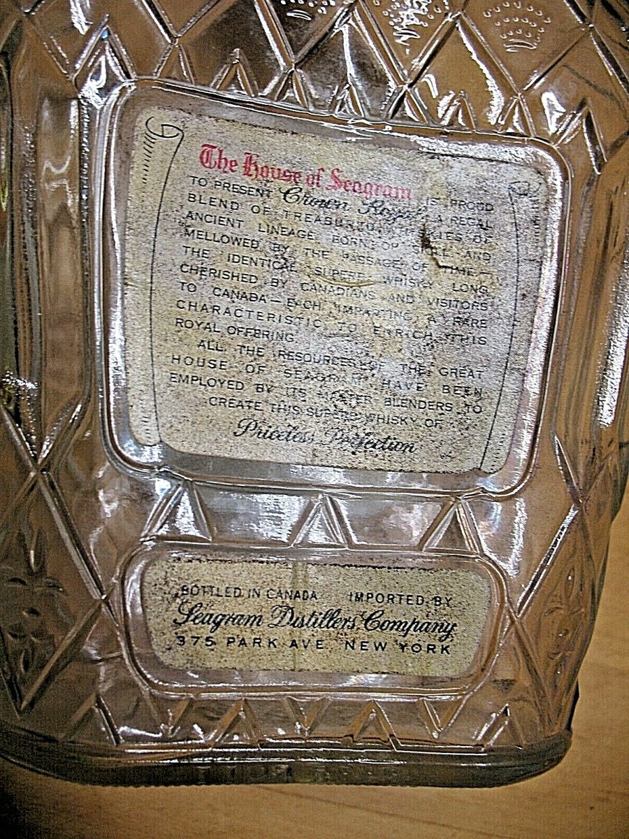 シーグラムス クラウンロイヤル 1963年紙封 Fifth Crown Royal Canadian Whisky 1963 Fifth
