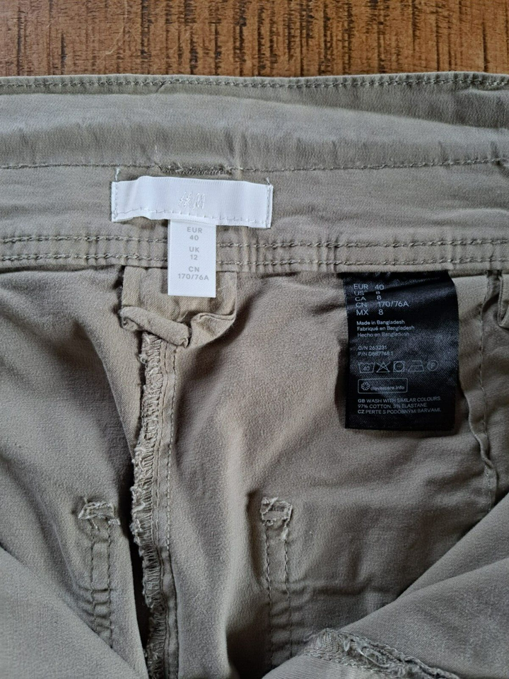H&M 3/4 length Cargo Pants Size 12 eBay