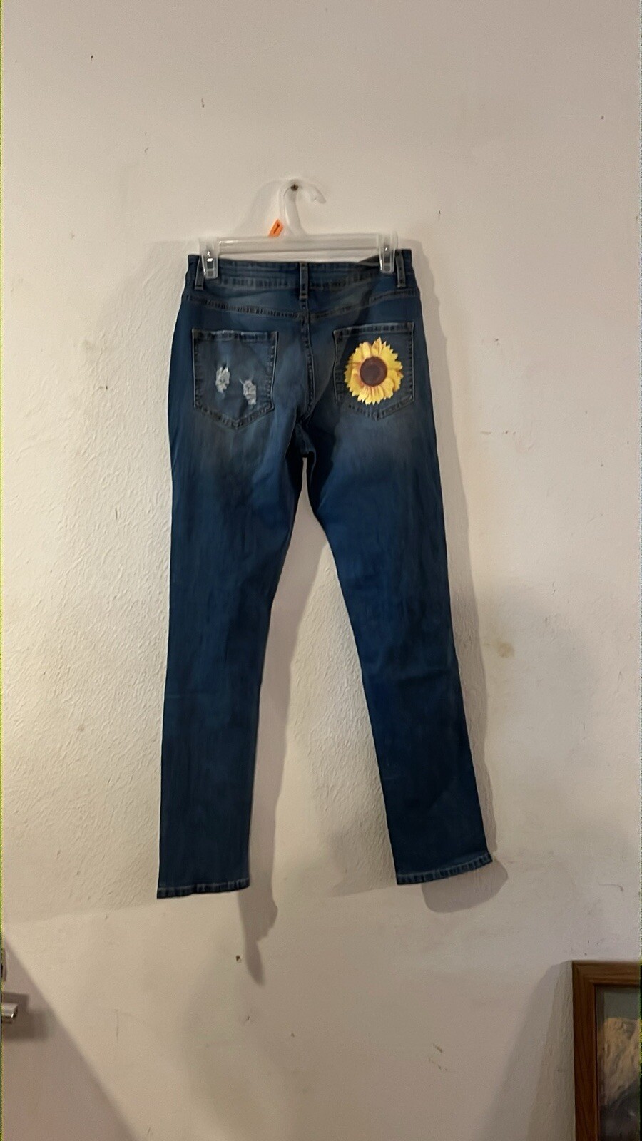 Jeans With Sunflower Pattern - image 2