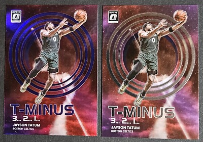 2022-23 Donruss Optic T-Minus 3... 2... 1... Jayson Tatum Purple Prizm Plus Base