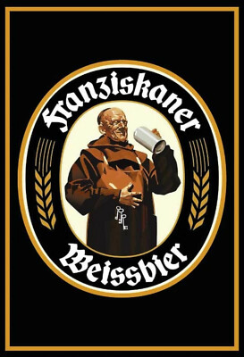 Blechschild mit Kordel, 20 x 30 cm, Weissbier,  MÜNCHEN, Franziskaner, Neu, OVP