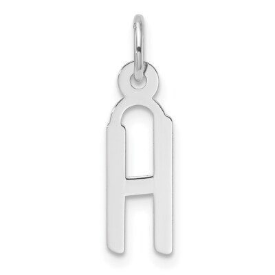 14K Weißgold schräger Block Buchstabe H Initiale Charm