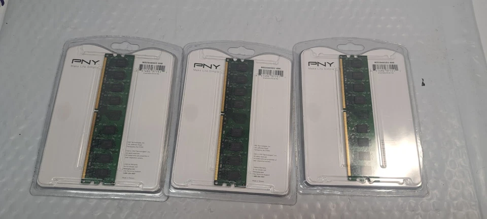 3X PNY 2 GB DIMM 800 MHz DDR2 Memory (MD2048SD2-800) Memory Chip Upgrade - Image 4 of 4