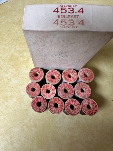 SILK THREAD in Vintage box 12 wood spools GRAY TAUPE - Belding Heminway-unused - Picture 6 of 8