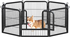 Dog Playpen Outdoor 24 Inch 8 Panels Indoor Dog Fence Metal Dog Pen Heavy Duty P