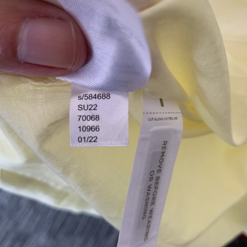 ANN TAYLOR gelb Leinenmischung Tie Taille Midi Hemd Kleid Kurzarm Neu mit Etikett Frühling - Bild 7 von 11