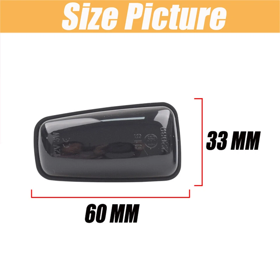 Black For Citroen Xantia 1998-2000 2001 2002 2003 LED Dynamic Side Marker Light - Imagen 4 de 4