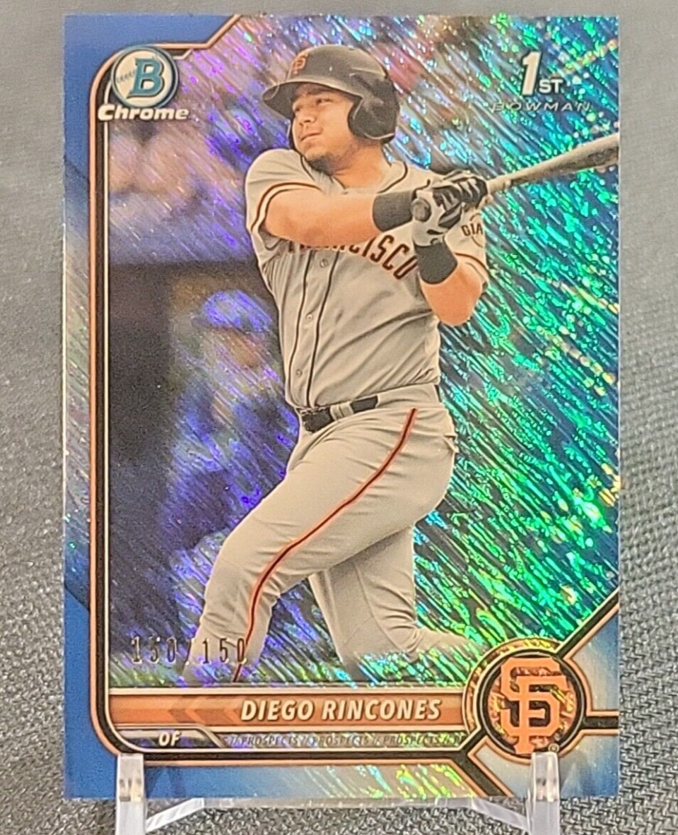 2022 1st Bowman Chrome Blue Shimmer Refractor Diego Rincones 150/150 BCP-65