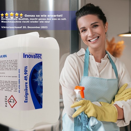 Essigsäure Essigessenz 49,0% technische Qualität 10l Geruchsentferner InovaTec - Bild 4 von 7