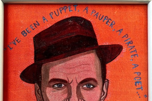 VELVET FRANK SINATRA! ORIGINAL FRAMED PAINTING BY PAMELA ROBERTS (1953-1998) - Picture 4 of 6