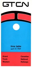 GRAND TRUNK WESTERN RAILROAD - SYSTEM PUBLIC TIMETABLE - 4/27/1969