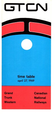 GRAND TRUNK WESTERN RAILROAD - SYSTEM PUBLIC TIMETABLE - 4/27/1969