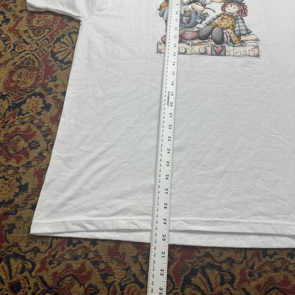 Camiseta blanca vintage True Friend Work Heart Air Waves calce para mujer 2XL Foto 2 de 4