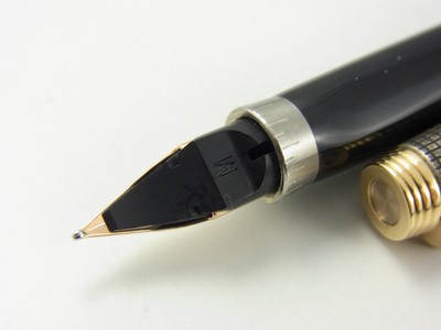 Parker 75 Cisele Sterling Silver Fountain Pen M MINT FREE