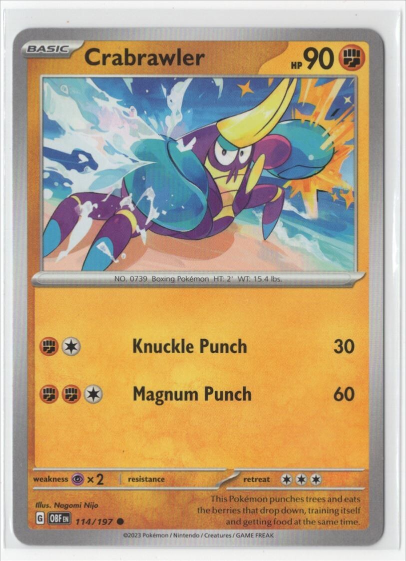 Pokemon Obsidian Flames 114/197 Crabrawler