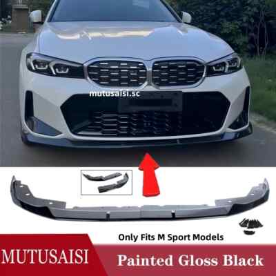Fits BMW G20 LCI M340i 330i 330e M Sport 2023+ Front Lip Splitter Spoiler Black