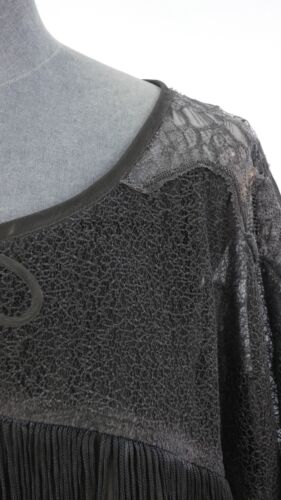 Religion Kaftan Dress Victorian Lace Chiffon Sheer Fringe Gothic Oversized S - Picture 8 of 20