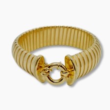 Schlangen Armband Struktur Armreif 925 Silber vergoldet  Design Luxus Italien