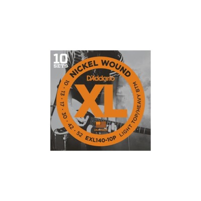 D'Addario EXL140-10P Nickel Gitarrensaiten 10-52 Light Top Heavy Bottom, 10er-Pack