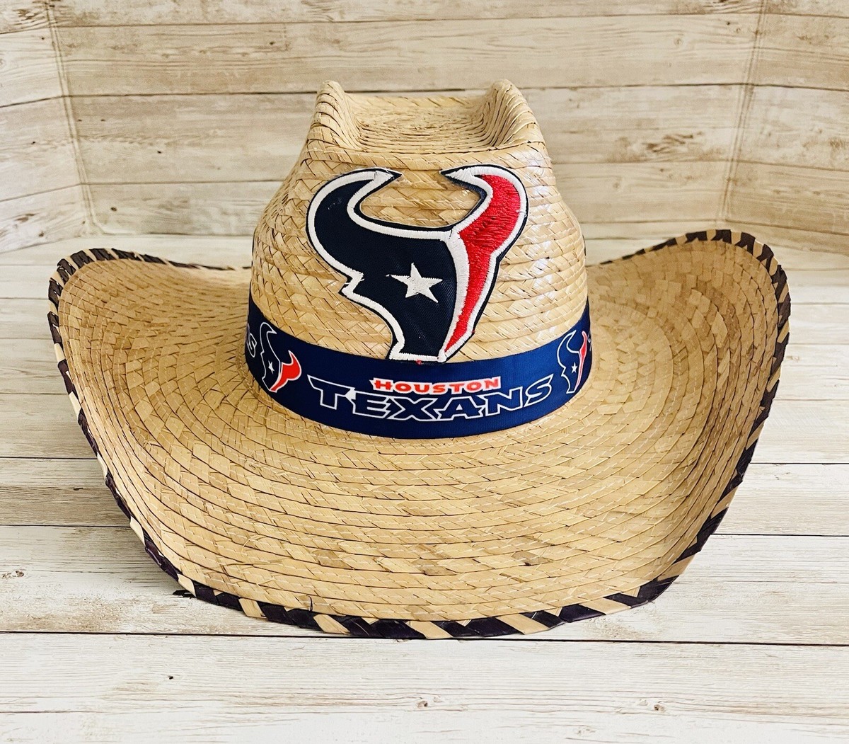 Houston Texans Unisex Straw Hat Sombrero Vaquero De Houston Texans
