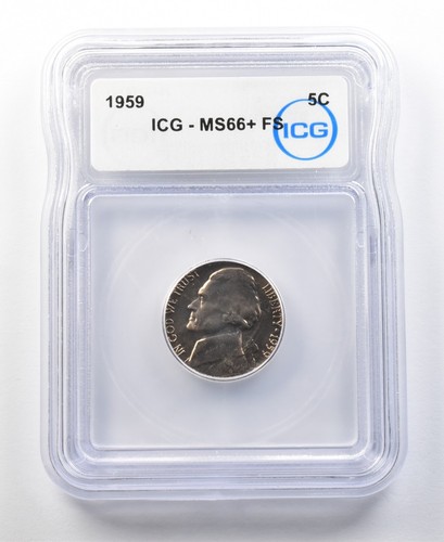 1959 Jefferson Nickel MS66+ FS ICG *0164 - 第 1/3 張圖片