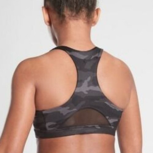 New Athleta Girl Black Camo Speed Racer Bra Size XS 6 - Picture 2 of 4