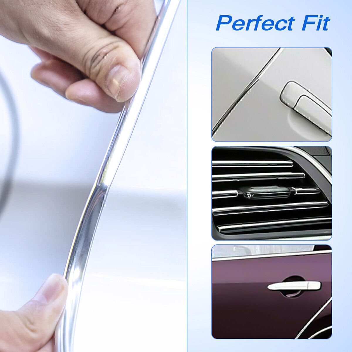 16FT Chrome Car Door Edge Molding Trim Seal Strip Scratch Protector Guard Decor!
