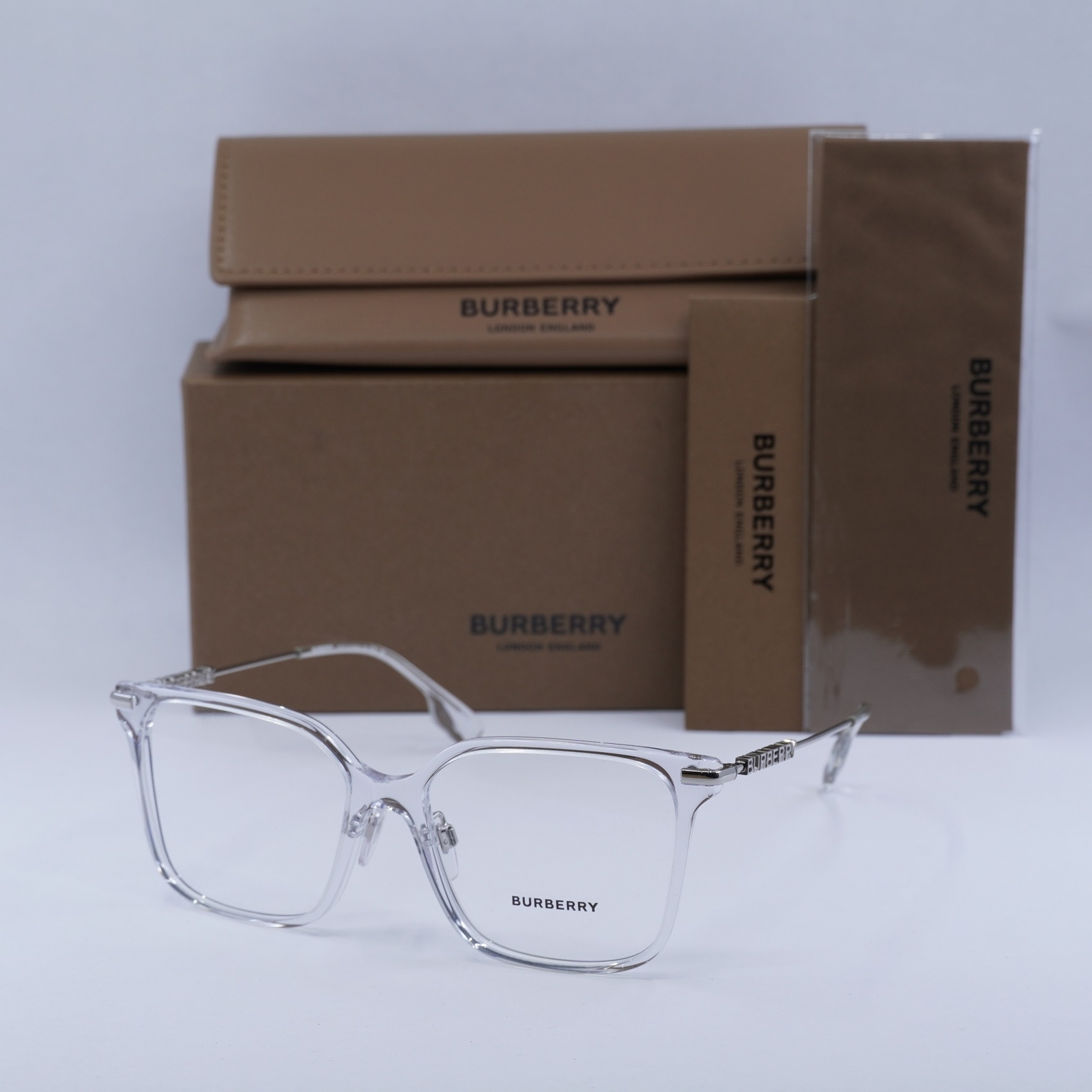 BURBERRY BE2376 3024 Transparent 54mm Eyeglasses New Authentic