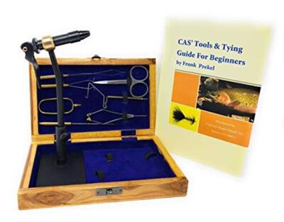 Colorado Anglers - Fly Tying Standard Tool Kit with Wooden Box & Book, Rotary 