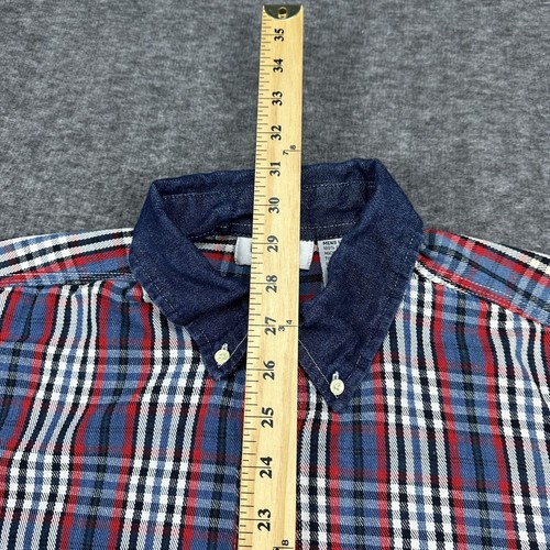 VINTAGE Gitano Shirt Mens Large Red Flannel Plaid Heavyweight Long Sleeve 90s - Picture 6 of 9