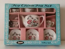 Vintage Jaymar Top China Tea Set 11 Pieces Original Box Garden Girl J7020