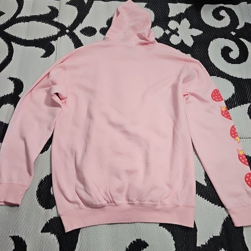 New Hello Kitty Strawberry Milk Hoodie Sweatshirt Pink Adult Size XL Womens Mens - Picture 9 of 9