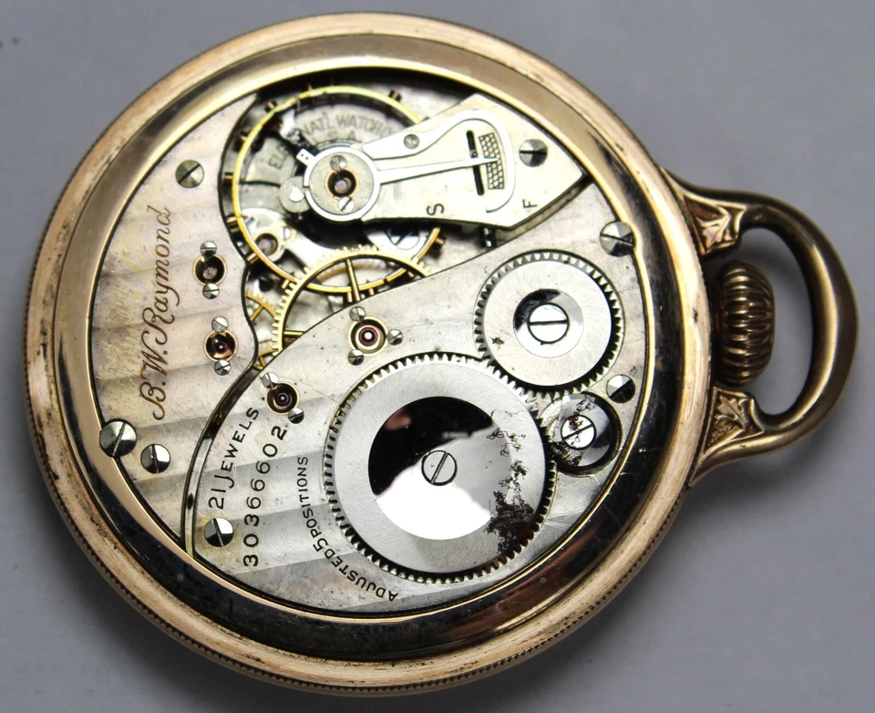 1928 Elgin BW Raymond Grade 478 16s 21j RAILROAD GRADE Pocket Watch Parts/Repair - Image 4 of 4